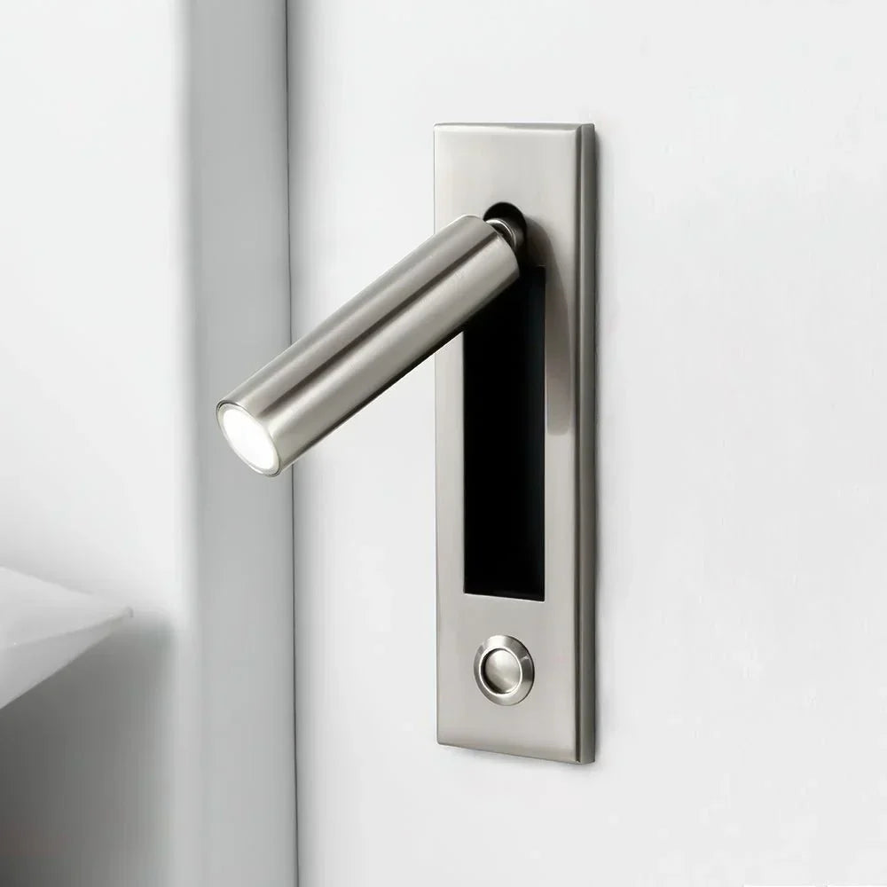 Arisha Modern Rotatable Bedside Sconce, Cylindrical/Square