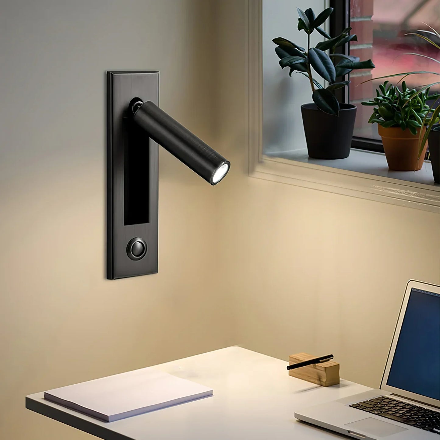 Arisha Modern Rotatable Bedside Sconce, Cylindrical/Square
